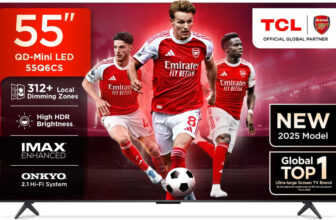 Tcl 55Q6Cs 139 Cm (55 Inch) Ultra Hd (4K) Mini Led Smart Google Tv 2025 Edition With High Hdr Brightness | 312+ Dimming Zones | Aipq Processor | Dolby Vision-Atmos 40 W Onkyo 2.1 Hi-Fi System | Imax Enhanced(55Q6Cs)