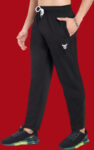 Go Devil Solid Men Black Track Pants