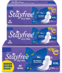 Stayfree Dry-Max All Nights| All Round Protection Through The Night| 2X Better Coverage Sanitary Pad(Pack Of 98)