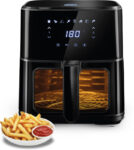 Kent Ultra Digital Air Fryer 4.5L Bake, Grill & Roast Up To 80% Less Oil Usage 8 Preset Menurapid Heat Circulation Digital Display & Touch Control Panel Glass Window With In Built Light Air Fryer(4.5 L)