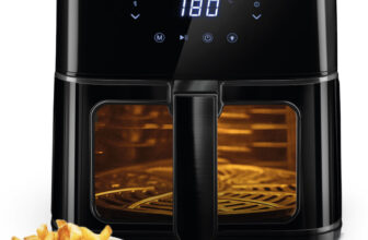 Kent Ultra Digital Air Fryer 4.5L Bake, Grill & Roast Up To 80% Less Oil Usage 8 Preset Menurapid Heat Circulation Digital Display & Touch Control Panel Glass Window With In Built Light Air Fryer(4.5 L)