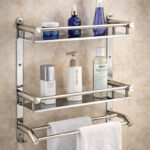 Citrine By Citrine Rectangle Wall Mount Silver Towel Holder(Stainless Steel)