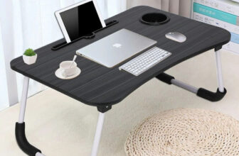 MITHILA Foldable Multipurpose Wood Portable Laptop Table(Finish Color – BLACK, Pre Assembled)