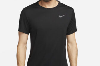 Nike Self Design Men Round Neck Black T-Shirt