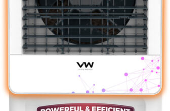 Vw 100 L Desert Air Cooler With Ambient Lights And 3 Side Honeycomb(White, Megabreeze 100)