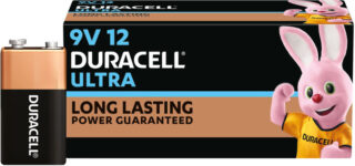 DURACELL Ultra 9V, High-Drain Devices, Smoke Alarm, Radio, Smoke Detector  Battery(Pack of 12)