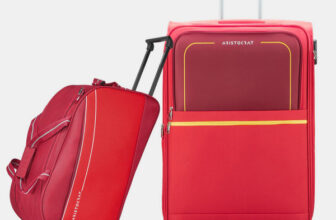 Aristocrat Evolve Large Trolley Bag 79Cm & Delta Duffle Trolley 62Cm For Travel Expandable  Check-In Suitcase 4 Wheels – 34 Inch