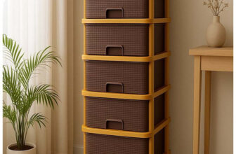 Maxtid 7 Compartments Plastic Cabinet(Brown)