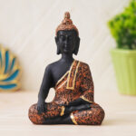 Royalbox Meditating Buddha Statue For Home Decor Idol/Showpiece Decorative Showpiece Decorative Showpiece  –  15 Cm(Polyresin, Copper)