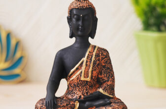 Royalbox Meditating Buddha Statue For Home Decor Idol/Showpiece Decorative Showpiece Decorative Showpiece  –  15 Cm(Polyresin, Copper)