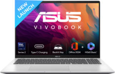 Asus Vivobook 16 (2025) With Office 2024 + M365 Basic, Ai Pc Intel Core Ultra 5 Series 2 225H – (16 Gb/512 Gb Ssd/Windows 11 Home) X1607Ca-Mb142Ws Thin And Light Laptop(16 Inch, Cool Silver, 1.88 Kg, With Ms Office)