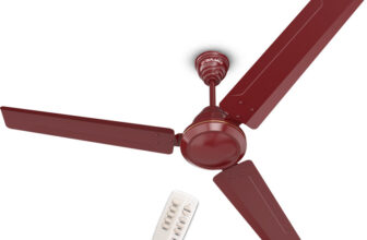 BAJAJ Crest Turbo BLDC 1200mm Red Walnut with 2 Months Warranty BLDC Motor with Remote 1200 mm Ceiling Fan(5 Star | Red Walnut | Pack of 1)