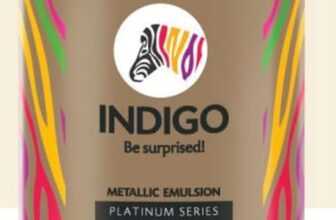 Indigo Metallic Emulsion Platinum Series – Sparkling Metallic Texture Wall Paint | Water-Based | Anti-Fungal & Algae Resistant | Interior & Exterior Use | 10 L Gold