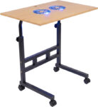 Flipkart Smartbuy Portable Rolling Laptop Table With Built-In Dual Cooling Fans 2 Fan Ergonomic Cooling Pad With Adjustable Height(Black, Brown)