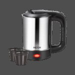 Milton Euroline Electric Travel Kettle With Handle, 1000 Watt Beverage Maker(0.5 L, Silver)