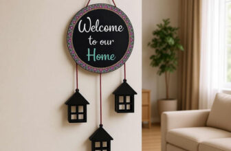 Shivmaan Art Wall Hanging For Home Décor- Handcrafted Welcome To Home Wall Art For House(16 Inch X 8 Inch, Black)