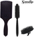 SANDIP Best Combo of Hair Brush with Soft Nylon Bristles for Unisex – pack of 3