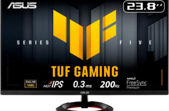 Asus Tuf 60.45 Cm (24 Inch) Full Hd Ips Panel Gaming Monitor (Tuf Gaming Vg249Q5R Monitor 23.8 Full Hd 1920X1080, 200Hz, Fast Ips, 0.3Ms)(Response Time: 1 Ms, 200 Hz Refresh Rate)