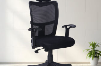 Suprema Study Arm Revolving High Back Chair Mesh Study Arm Chair(Black, Diy(Do-It-Yourself))
