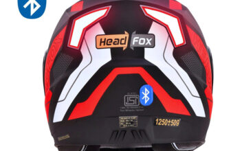 Headfox N2 Air 7 Smart Bluetooth Waterproof | Music | Gps | Calls | Voice Asst. Road Dv Motorsports Helmet(Red, Black)