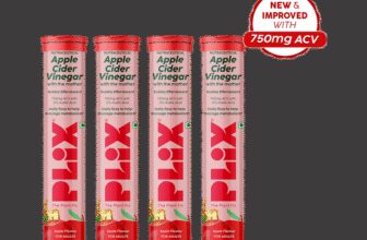 The Plant Fix Plix Apple Cider Vinegar Effervescent Tablet | With Mother | 750Mg Acv(4 X 15 Tablets)