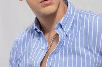 RODEIZ Men Striped Casual Blue Shirt