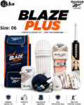 Reebok Blaze Plus Cricket Kit Kw Bat Helmet Leg Guards Gloves Kitbag Boys & Adults Cricket Kit