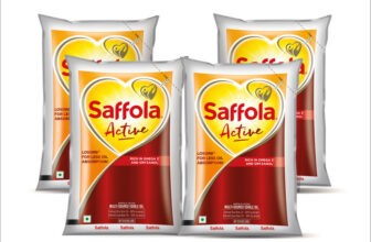 Saffola Active | Rice Bran & Soyabean Multi-source Edible Oil | Less oil absorption Blended Oil(4 x 0.85 kg)