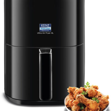 Kent Ultra Air Fryer 4L 1300W | Fry, Bake, Grill & Roast | Up To 80% Less Oil Usage | Rapid Heat Circulation | Adjustable Temperature Control Knob 80 To 200 | Auto Cut-Off Air Fryer(4 L)