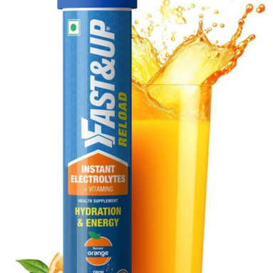 Fast&Up Reload Instant Electrolyte Energy Drink, 20 Effervescent Tablets, Orange Flavor(20 Tablets)