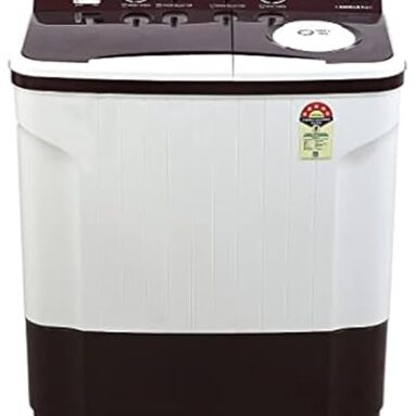 Lloyd 7.5 Kg 5 Star Semi Automatic Top Load Washing Machine |1300 Rpm | Soak Function | 3 Wash Programs | Swift Dry | Magic Filter, (Glwms75Ddmac, Dark Maroon And White)