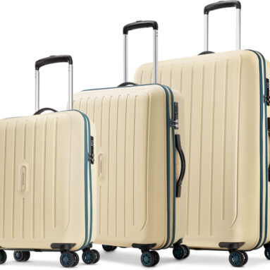 Aristocrat Photon Max Hard Side Luggage | Trolley Bag With Flushed Combination Lock Cabin & Check-In Set 4 Wheels – 30 Inch