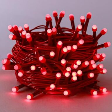 Lexton 40 Led Power Pixel Serial String/Fairy Light | Plug Sourced | Suitable For Home & Outdoor Decoration, Diwali, Christmas, Ramadan, Wedding, Party, Festival (Pack Of 1, Red)