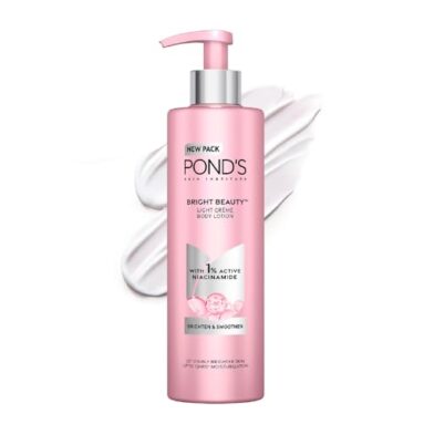 Pond’S Bright Beauty Light Crème Moisturizing Body Lotion With 1% Niacinamide For Smooth & Bright Skin, For All Skin Types,600Ml