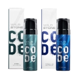 Wild Stone Code Steel And Titanium Long Lasting No Gas Body Perfume For Men, Pack Of 2 (150Ml Each) – Spray