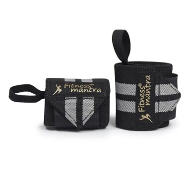 Fitness Mantra® Wrist Support – Gym Accessory | Wrist Wrap | Hand Grip Band | Weight Lifting Band | Size: 18 X 3 Inches | Color: Grey