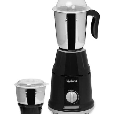 Lifelong Mixer With Mini Jar For Chutney & Liquidizing Jar 500 W Mixer Grinder(Llmg93 | 2 Jars | Black)