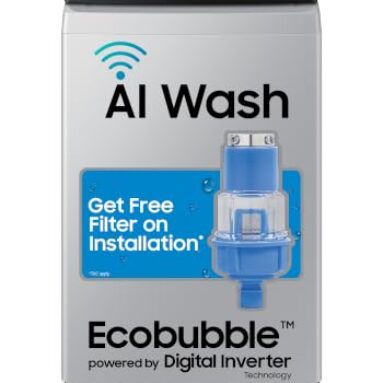 Samsung Smart Choice 10 Kg, 5 Star, AI Wash, AI Energy Mode, Wi-Fi, Ecobubble, AI VRT+, Soft Closing Door, Digital Inverter, Fully-Automatic Top Load Washing Machine (WA80F10E2LTL, Lavender Gray)