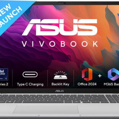 Asus Vivobook 16 (2025) With Office 2024 + M365 Basic, Ai Pc Intel Core Ultra 5 Series 2 225H – (16 Gb/512 Gb Ssd/Windows 11 Home) X1607Ca-Mb142Ws Thin And Light Laptop(16 Inch, Cool Silver, 1.88 Kg, With Ms Office)