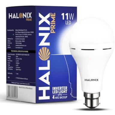 Halonix 11W Emergency Inverter Bulb | Rechargeable Emergency B22D Led Bulb For Power Cuts | Backup : Upto 4Hrs | Cool Day Light | Pack Of 1 | Rechargeable Emergency Light