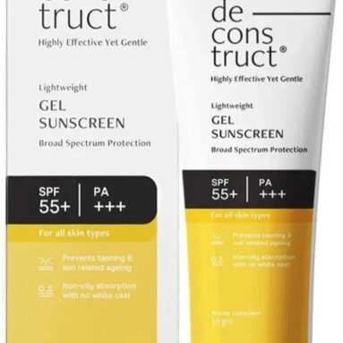 Deconstruct Sunscreen – Spf 55+ Pa+++ Lightweight Gel Sunscreen | No White Cast | For Men & Women |(30 G)