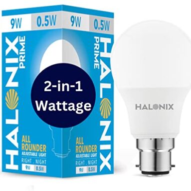 Halonix 2 In 1 All Rounder 9W,0.5W B22D Led Bulb Cool White & Off White,Pack Of 1, Multi Wattage With Adjustable Led Light