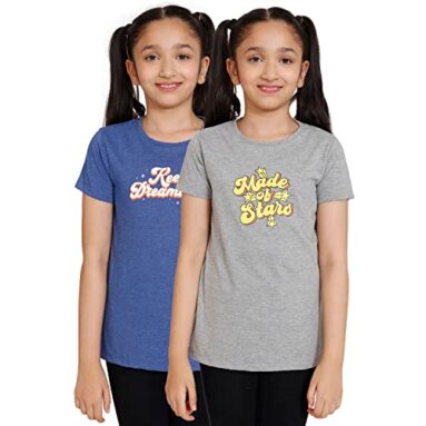 Rosaline Women’S Relaxed Fit T-Shirt (Ro6352-Grey Mel Sod Blue_Grey