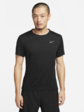 Nike Self Design Men Round Neck Black T-Shirt