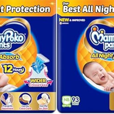 MamyPoko Pants All Night Absorb Baby Diapers, Newborn/X-Small (NB/XS), 96 Count, Upto 5kg (Pack of 2)