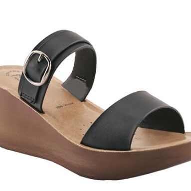 Puntoblu Womens Black Solid Casual Cushioned Sole High Heel Open Toe Slip-On Slippers (Pu0435-Black-35_Black_35)