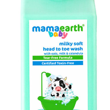 Mamaearth Milky Soft Head to Toe Wash With Oats, Milk & Calendula for Babies | 2-in-1(400 ml)