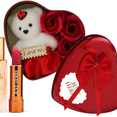 Just Herbs Romantic Heart Gift Set | Lipstick & Edp Combo For Women(Pack Of 3)