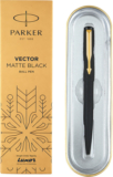 PARKER Vector Matte Black, Gold Trim Ball Pen(Ink Color – Blue)
