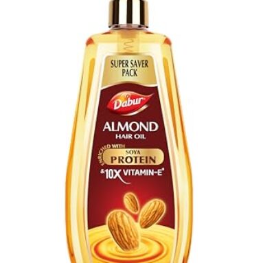 Dabur Almond Hair Oil – 650 Ml | Provides Damage Protection | Non Sticky Formula | For Hair Fall Control & Shiny Hair | Light Hair Oil With Almonds, Keratin Protein, Soya Protein & 10X Vitamin E (Pack Of 1)